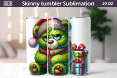 Christmas Green Animal Tumbler | Grumpy Bear Tumbler Product Image 1