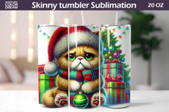 Christmas Green Animal Tumbler | Grumpy Cat Tumbler Product Image 1