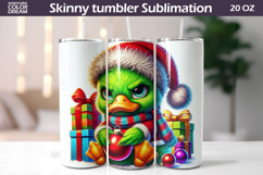 Christmas Green Animal Tumbler | Grumpy Duck Tumbler Product Image 1