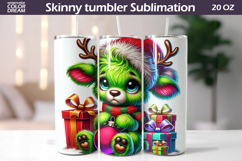 Christmas Green Animal Tumbler | Grumpy Deer Tumbler Product Image 1