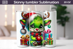 Christmas Green Animal Tumbler | Grumpy Deer Tumbler Product Image 1