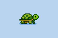Green Turtle Pixel Art Design Vector Product Image 1