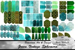 Green Vintage Scrapbook Ephemera Product Image 1