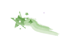 Green watercolor ink stars brush art element design Product Image 1