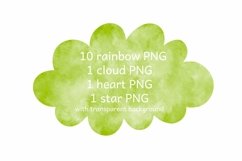 green watercolor rainbow clipart