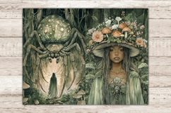 Green Witch Journal, Dark Witch Printable, GlamArtZhanna, Woodland Witch Pages, Druid Witch Art, Wiccan Scrapbook Paper, Forest Animals Card, Folk Witch Collage, Pagan Scrapbook Kit, Woodland Animals Paper