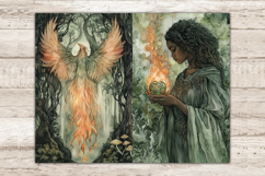 Green Witch Journal, Dark Witch Printable, GlamArtZhanna, Woodland Witch Pages, Druid Witch Art, Wiccan Scrapbook Paper, Forest Animals Card, Folk Witch Collage, Pagan Scrapbook Kit, Woodland Animals Paper