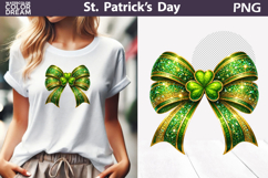 St. Patrick's Day Clipart | Green Bow Clover Sublimation Product Image 1