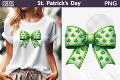 St. Patrick's Day Clipart | Green Bow Clover Sublimation Product Image 1