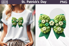St. Patrick's Day Clipart | Green Bow Clover Sublimation Product Image 1