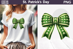 St. Patrick's Day Clipart | Green Bow Clover Sublimation Product Image 1