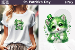 St. Patrick's Day Clipart | Cat Clover Sublimation Product Image 1