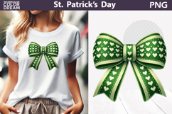 St. Patrick's Day Clipart | Green Bow Clover Sublimation Product Image 1
