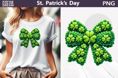St. Patrick's Day Bow Clipart | Bow Clover Sublimation Product Image 1