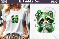St. Patrick's Day Clipart | Raccoon Clover Sublimation Product Image 1