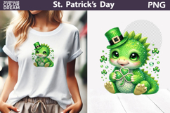 St. Patrick's Day Clipart | Dinosaur Clover Sublimation Product Image 1
