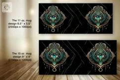 Green Amulet mug PNG sublimation. 11 & 15 oz mug Product Image 2