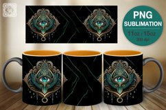 Green Amulet mug PNG sublimation. 11 &amp; 15 oz mug Product Image 1