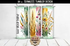 Floral Brushstrokes Green - 20 oz Seamless Tumbler Product Image 1
