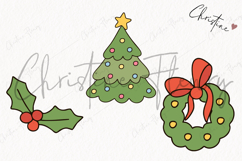 Doodle Christmas Tree Clipart | Christmas PNG Product Image 3