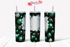 Green Ornament | Christmas | 20oz Tumbler Sublimation Wrap Product Image 1