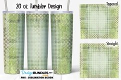 Green Plaid Polka Dot Grunge 20 oz Tumbler Sublimation Wrap Product Image 1