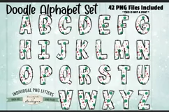 Green Red Dots Doodle Alphabet and Numbers | PNG Files Product Image 2