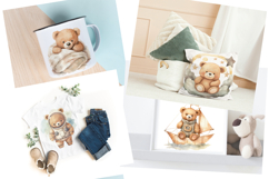 Watercolor Teddy Bear Clipart Bundle 144 High-Quality PNGs Product Image 2