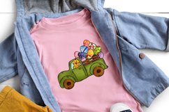 Green Truck With Eggs | Spring And Easter Sublimation Product Image 2