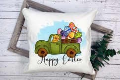 Green Truck With Eggs | Spring And Easter Sublimation Product Image 4
