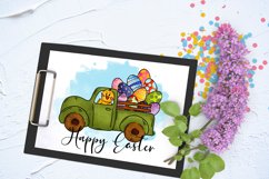 Green Truck With Eggs | Spring And Easter Sublimation Product Image 3
