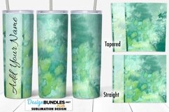 Green Watercolor 20 oz Tumbler Wrap Sublimation | Add A Name Product Image 1