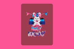 Greeting birthday with cute bunny Product Image 2