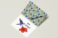 Hummingbirds and Tropical Flowers SVG Clipart & Patterns Product Image 10