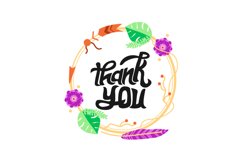 Greeting card thank you with scandinavian frame Product Image 1