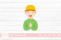 Greeting Boy Clipart Illustration | Ramadan Eid Illustration Product Image 1