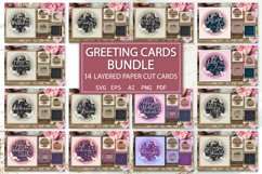 Greetings layered paper cut card Shadow box