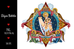 christening, vintage, religious, heaven, communion, faith, sacrament, saviour, epiphany, christian, evangelical, orthodox, greek, art, saint, holy, king, baptism, confirmation, angels, religion, sky, illustration, god, blessing, byzantine