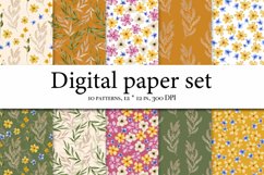 Wildflowers Aesthetics Digital Paper, Meadow Flowers Product Image 1