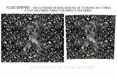 Grey Awareness Ribbon, 20oz Skinny Tumbler Sublimation Product Image 2