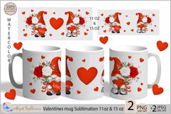 Valentines day mug Sublimation|Gnomes mug 11oz 15oz| love Product Image 1