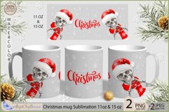 Christmas Mug Sublimation| Santa skull mug 11,15 Christmas Product Image 1