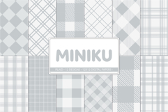 grey plaid digital paper pack for crafts and scrapbooking