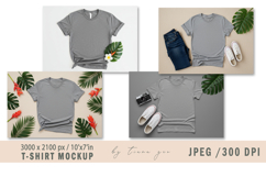 Grey T-Shirt Mockup 4 Styled Flat Lay Images Product Image 1