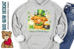 Happy St Patrick's Day! Highland Cow Clipart Product Image 2