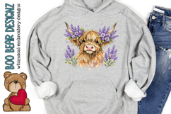 Lavender Highland Cow Clipart Product Image 2