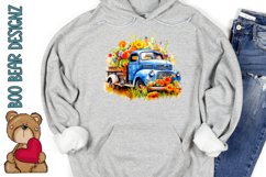 Watercolor Truck Full of Flower Sublimation design Product Image 1