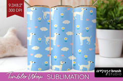 Greyhound Dog Tumbler Wrap Cute Chibi Puppy Tumbler PNG Product Image 1