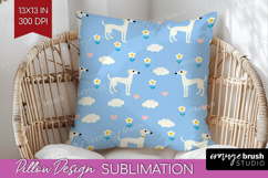 Greyhound Dog Pillow Sublimation Cute Chibi Puppy Pillow PNG Product Image 1