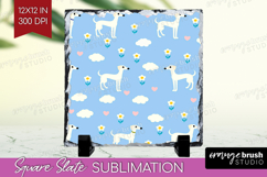 Greyhound Dog Slate PNG Cute Chibi Puppy Square Slate Product Image 1